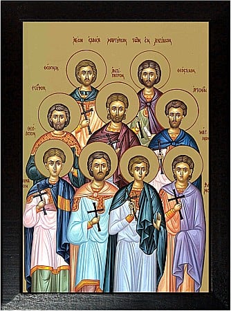 Icoane Aprilie - Sfintii 9 mucenici din Cizic model Athos