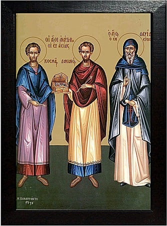 Sfinti Noiembrie - Sfintii Doctori Cosma si Damian, Sfantul Cuvios David model Athos