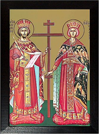Icoane Mai - Sfintii Imparati Constantin si Elena, mama sa, model Athos