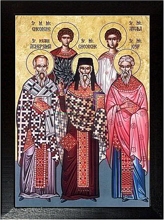 Icoane Noiembrie - Sfinţii Mucenici Achepsima, Iosif Preotul, Aitala Diaconul, Sfântul M.Mc. Gheorghe