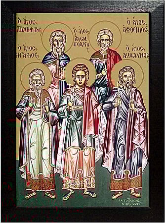 Sfinti Noiembrie - Sfinţii Mucenici Achindin, Pigasie, Anempodist, Elpidifor, Aftonie model Athos