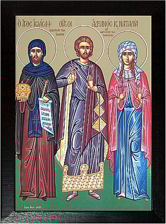 Sfinti August - Sfintii Mucenici Adrian si Natalia, Sfantul Cuvios Ioasap model Athos