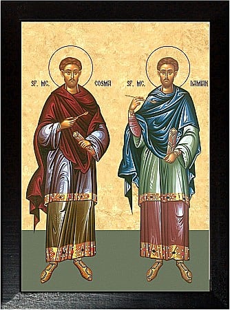 Icoane Iulie - Sfintii Mucenici Cosma si Damian, doctorii cei fara de plata