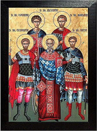 Icoane Decembrie - Sfintii Mucenici Eustratie, Auxentie, Evghenie, Mardarie şi Orest