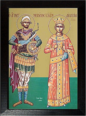 Sfinti Noiembrie - Sfintii Mucenici Mercurie si Ecaterina, model Athos