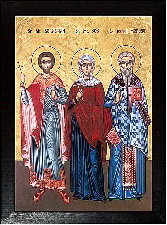 Icoane Decembrie - Sfintii Mucenici Sebastian si Zoe, Sfantul Ierarh Modest