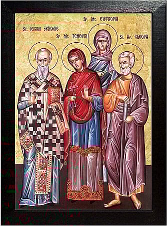 Icoane Octombrie - Sfintii Mucenici Zenovie si Zenova, Eutropia si Apostolul Cleopa