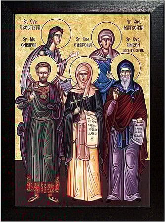 Icoane Noiembrie - Sfintii Onisifor, Eustolia, Matroana, Teoctista, Simeon Metrafast