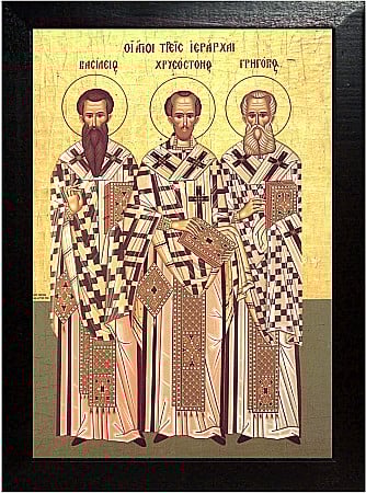 Sfinti Ianuarie - Sfintii Trei Ierarhi Vasile cel Mare, Grigorie Teologul și Ioan Gura de Aur model bizantin
