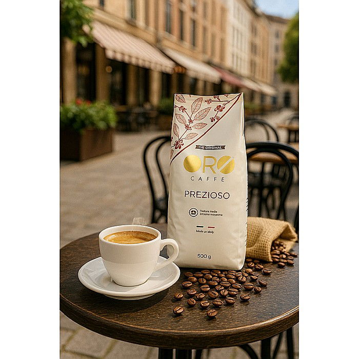 Cafea ORO Prezioso – 100% Arabica, blend floral & delicat (500g boabe) Arome florale și fructate, corp ușor și prăjire artizanală italiană [2]