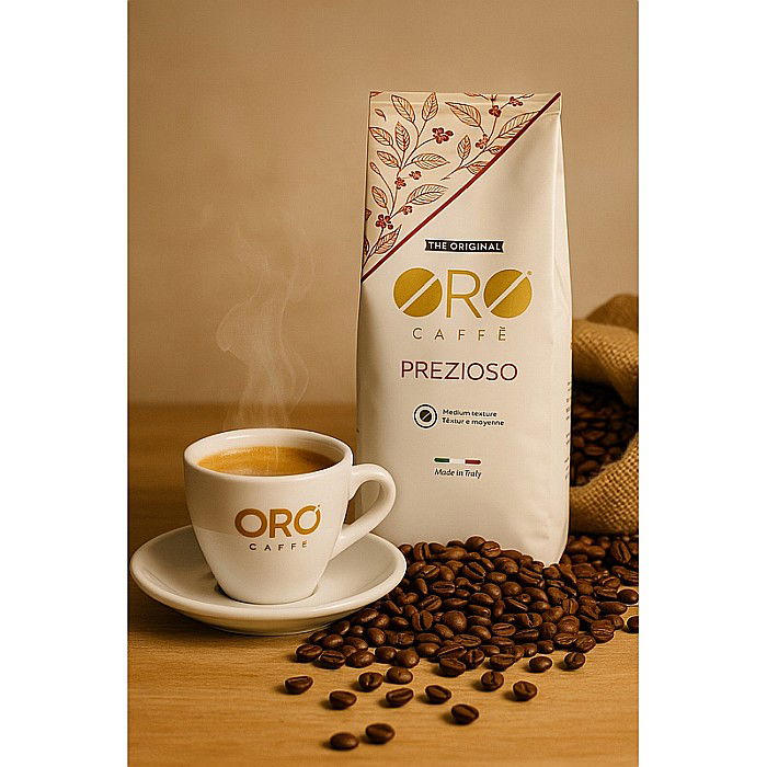 Cafea ORO Prezioso – 100% Arabica, blend floral & delicat (500g boabe) Arome florale și fructate, corp ușor și prăjire artizanală italiană [4]