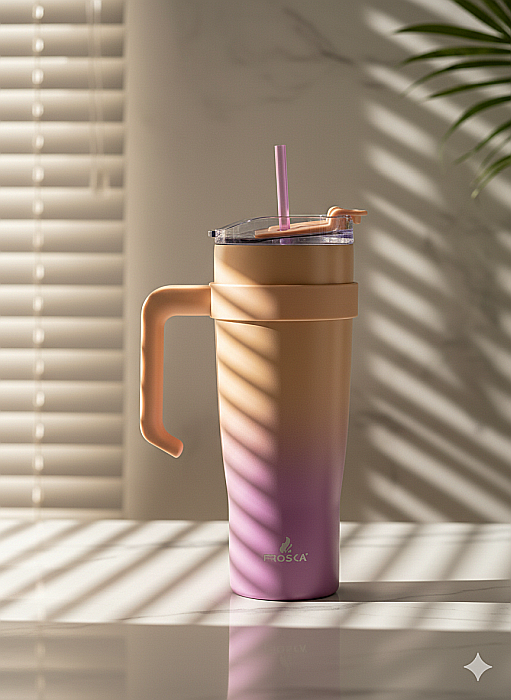 Pahar termoizolant Froska Essence Travel Tumbler – 1000 ml roz-portocaliu [1]