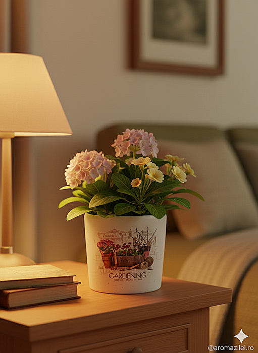 Ghiveci ceramic „Gardening” – alb mat [6]