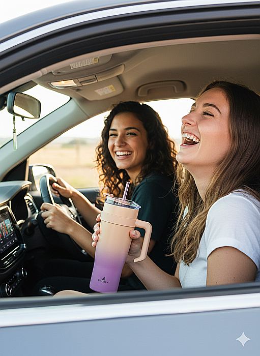 Pahar termoizolant Froska Essence Travel Tumbler – 1000 ml roz-portocaliu [2]