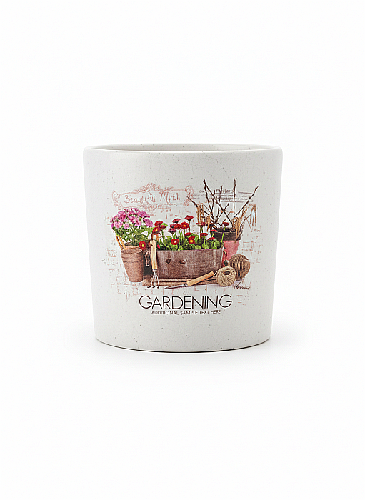 Ghiveci ceramic „Gardening” – alb mat [1]