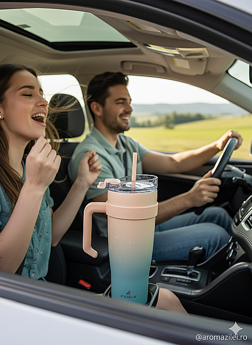 Paharul termoizolant Froska Essence Travel Tumbler 1000 ml-albastru-verde gradient [6]