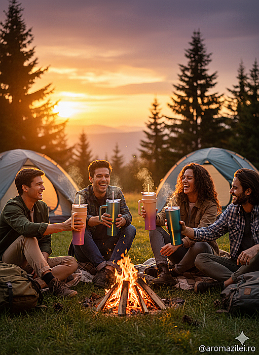 Pahar termoizolant Froska Essence Travel Tumbler – 1000 ml roz-portocaliu [8]