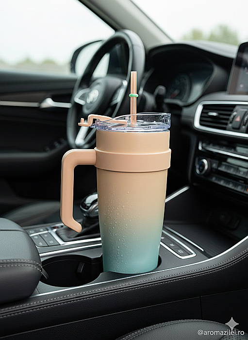 Paharul termoizolant Froska Essence Travel Tumbler 1000 ml-albastru-verde gradient [3]