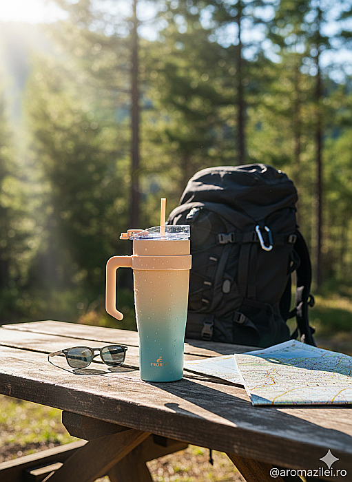 Paharul termoizolant Froska Essence Travel Tumbler 1000 ml-albastru-verde gradient [2]