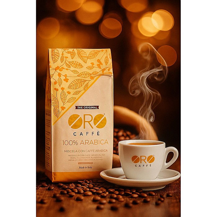 Cafea 100% Arabica ORO – Măcinată fin (250g) Arome florale, note de migdală și alune, prăjire artizanală italiană. [4]