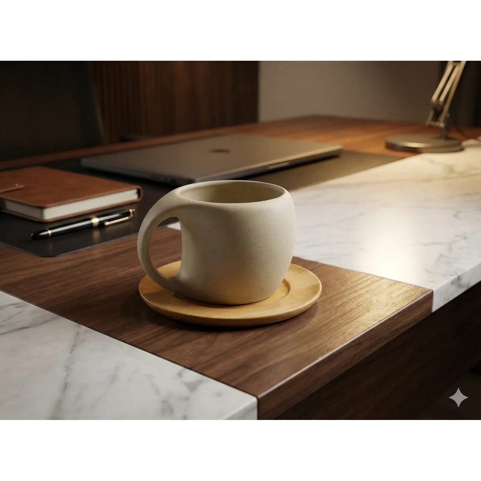 Set ceașcă cu farfurie din lemn de salcâm Kemorela 220 ml – AromaZilei.ro [2]