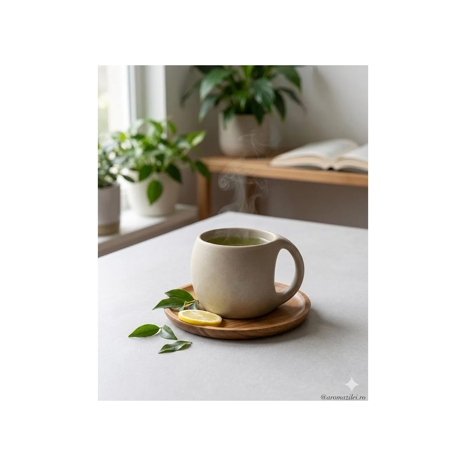 Set ceașcă cu farfurie din lemn de salcâm Kemorela 220 ml – AromaZilei.ro [4]
