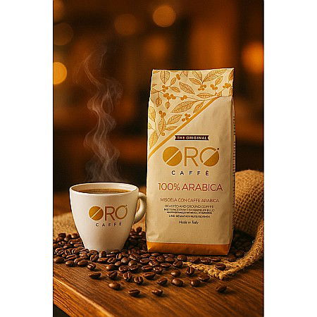 Cafea 100% Arabica ORO – Măcinată fin (250g) Arome florale, note de migdală și alune, prăjire artizanală italiană. [1]