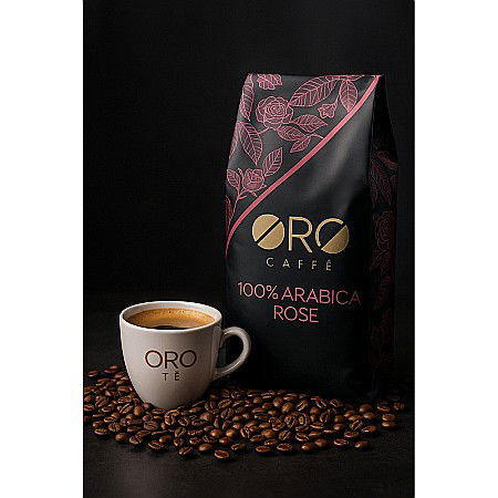 Cafea ORO 100% Arabica Rose – Blend floral și sofisticat (1kg boabe) Arome elegante de trandafir și iasomie, prăjite artizanal în Italia. [5]