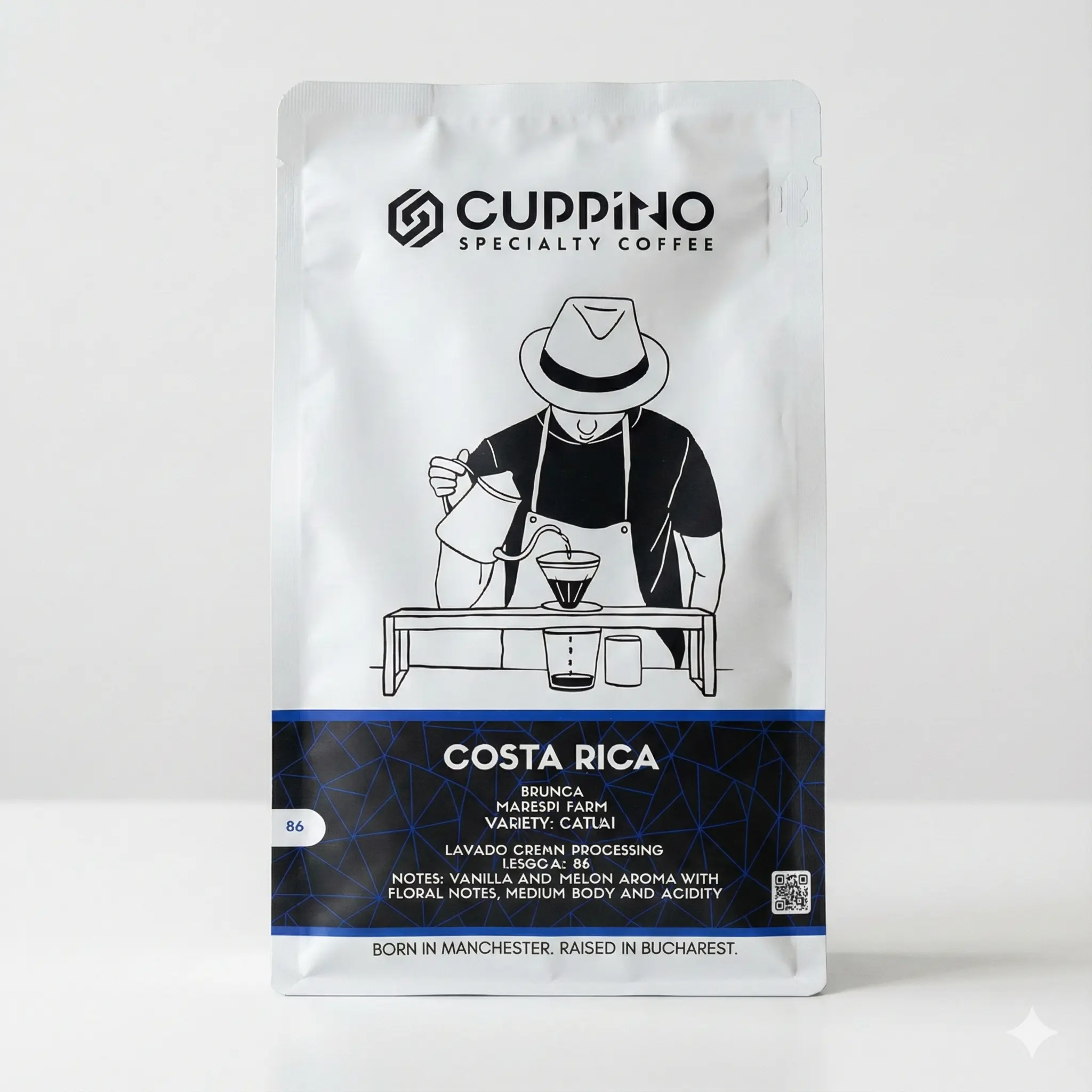 Cafea boabe Single Origin - Cafea boabe Cuppino Costa Rica – 250 g | Brunca – ambalaj