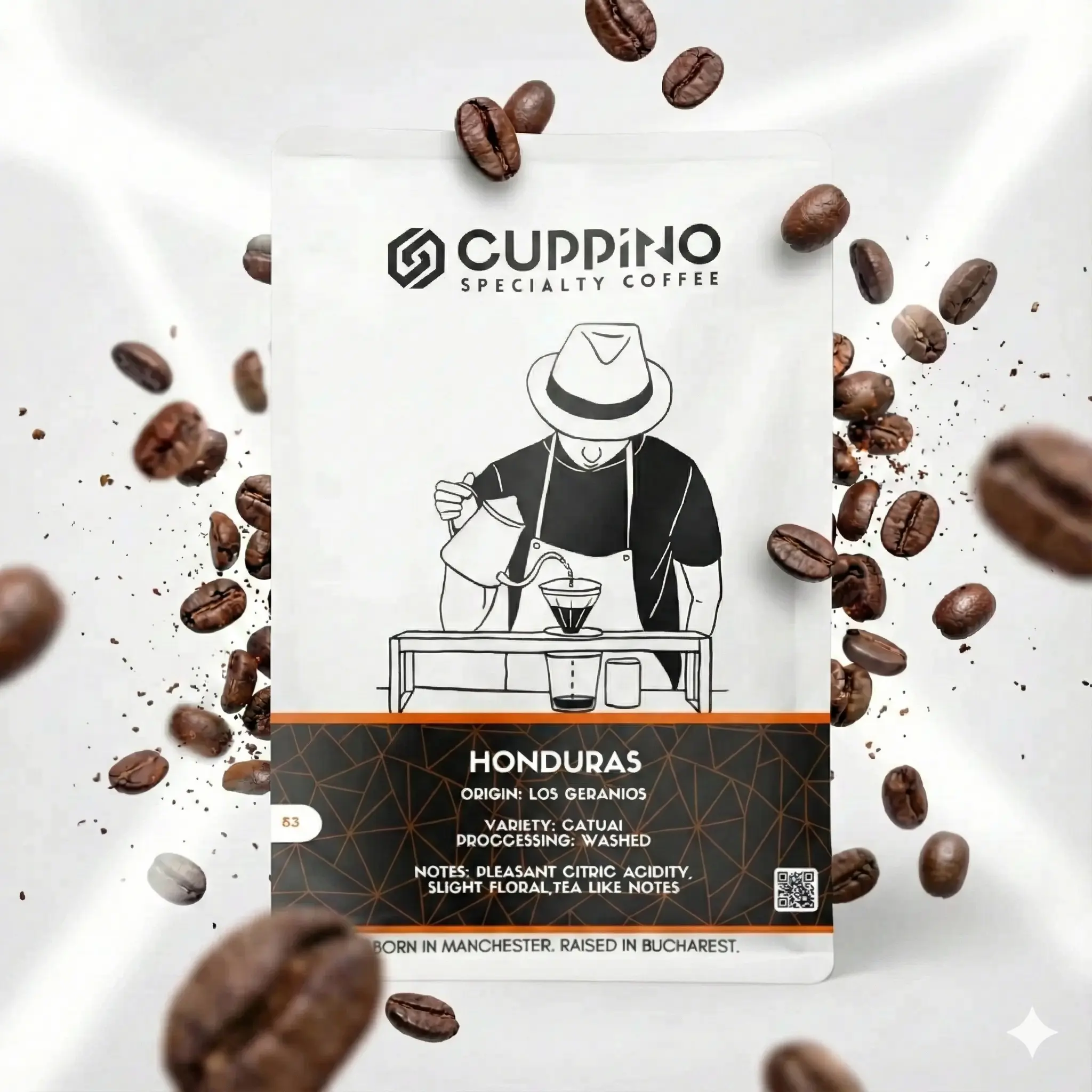 Cafea boabe Cuppino Honduras – 250 g | Los Geranios – ambalaj [2]