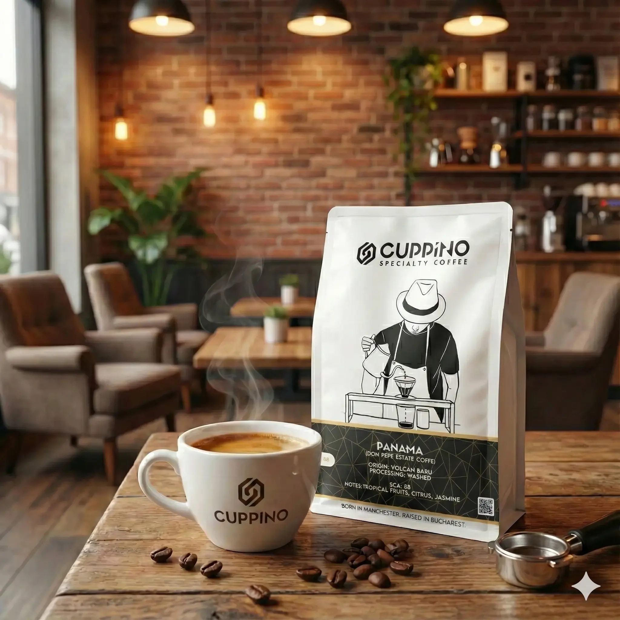 Cafea boabe Cuppino Panama – 250 g | Volcan Barú – ambalaj [1]