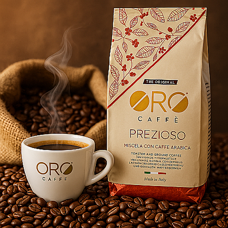 Cafea ORO Prezioso – 100% Arabica, măcinată fin (250g) Arome florale și fructate, prăjire artizanală în Italia [1]