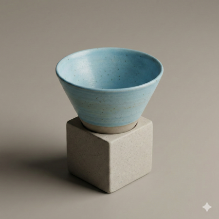 Accesorii - Ceașcă ceramică conică cu suport cubic 100 ml Aroma Zilei