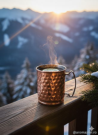 ACCESORII - Cană din metal cu finisaj rustic „Copper Vintage” – 300 ml