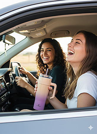 Pahar termoizolant Froska Essence Travel Tumbler – 1000 ml roz-portocaliu [1]