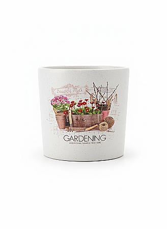 ACCESORII - Ghiveci ceramic „Gardening” – alb mat