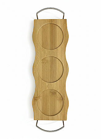 Set 3 Recipiente Ceramice cu Capac din Plută și Tăviță din Bambus [2]