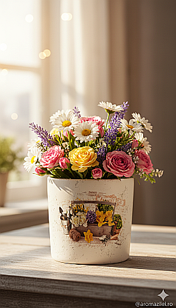 Ghiveci ceramic „Gardening” – alb mat [6]