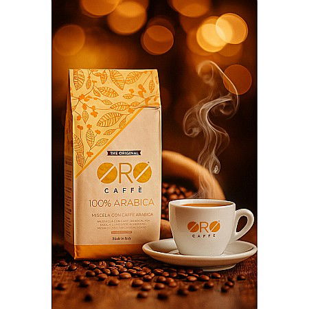 Cafea 100% Arabica ORO – Măcinată fin (250g) Arome florale, note de migdală și alune, prăjire artizanală italiană. [3]