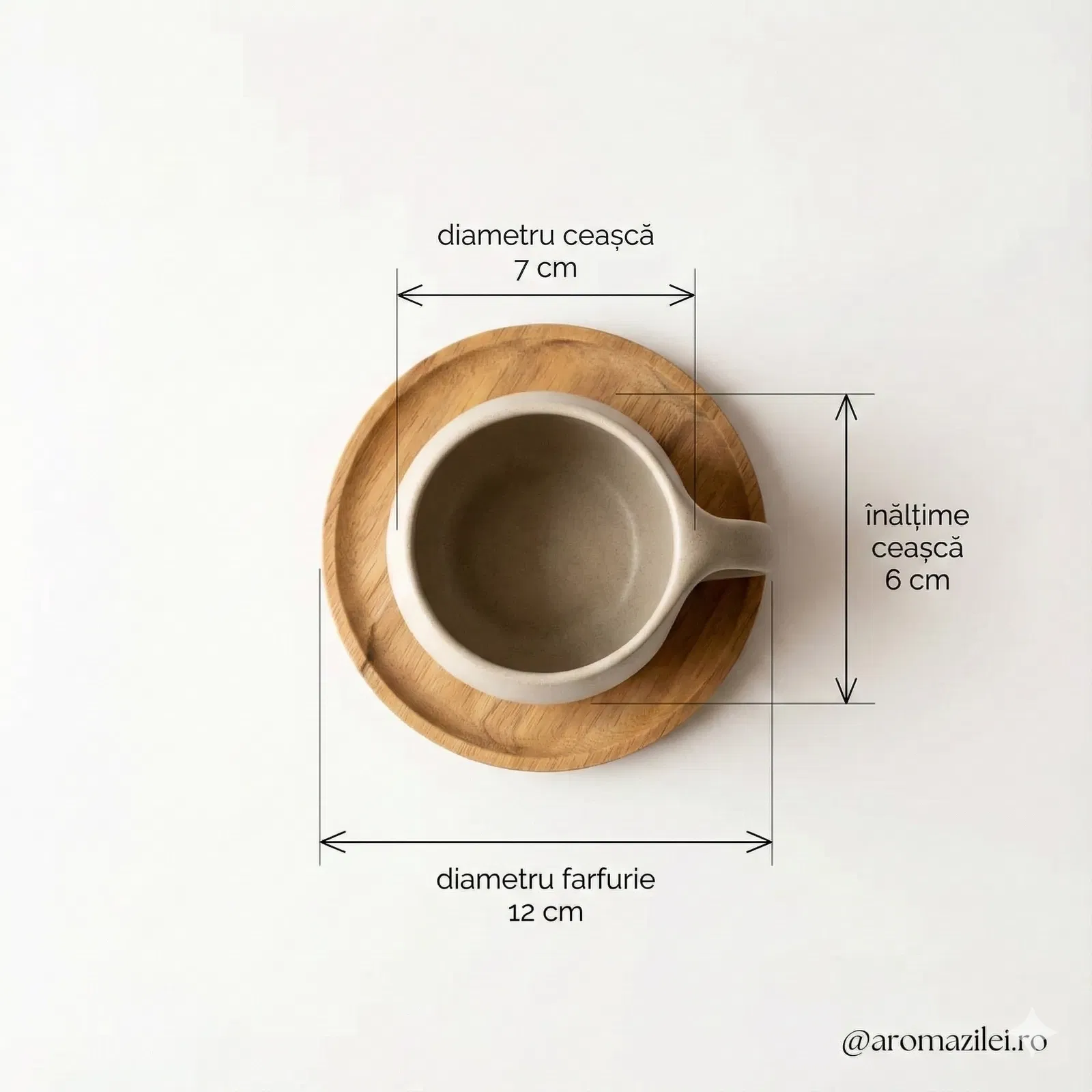 Set ceașcă cu farfurie din lemn de salcâm Kemorela 220 ml – AromaZilei.ro [6]