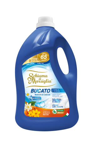 Detergent rufe - Detergent de rufe lichid Schiuma di Marsiglia, Profumo di Arancio e Narciso, 65 spalari, 5L