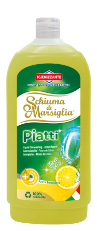 Detergent vase - Detergent de vase lichid Schiuma di Marsiglia Fiori di Limone - Putere degresanta, 1L