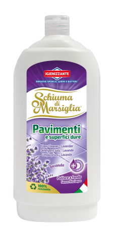 Solutie curatat podele - Detergent igienizant pentru pardoseli si suprafete dure – Schiuma di Marsiglia, Lavanda, 1L