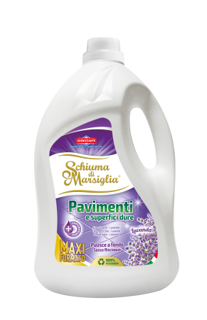 Solutie curatat podele - Detergent igienizant pentru pardoseli si suprafete dure – Schiuma di Marsiglia, Lavanda, 5L