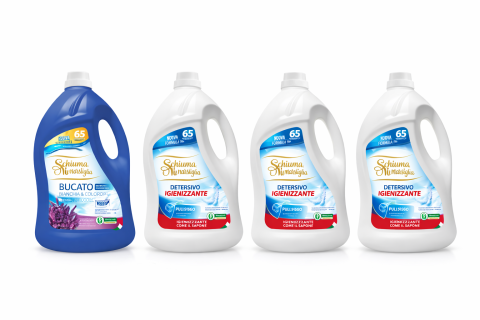 Detergent rufe - Detergent universal Schiuma di Marsiglia set 3+1, 3 x Igienizzante cu parfum de lavanda + 1 x Lavanda, 4 x 5L