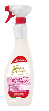 Solutii suprafete bucatarie - Schiuma di Marsiglia Sgrassatore con Candeggina – Degresant cu Inalbitor si Igienizare Profunda, 750 ml