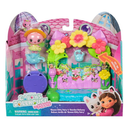 Noutati - GABBYS DOLLHOUSE FILMUL SET BALCONUL GRADINA FERMECATA SI FIGURINA KITTY CU ACCESORII