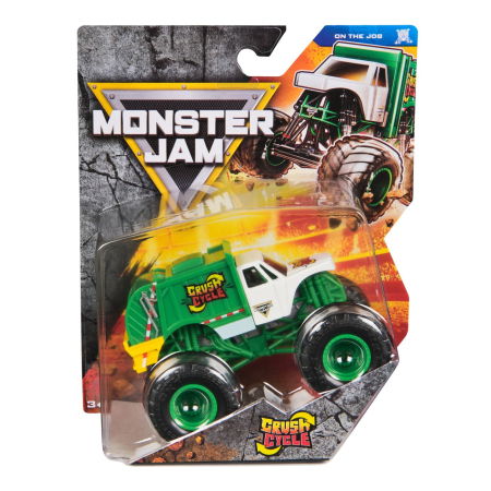 Noutati - MONSTER JAM ON THE JOB MASINUTA METALICA CRUSH CYCLE SCARA 1 LA 64