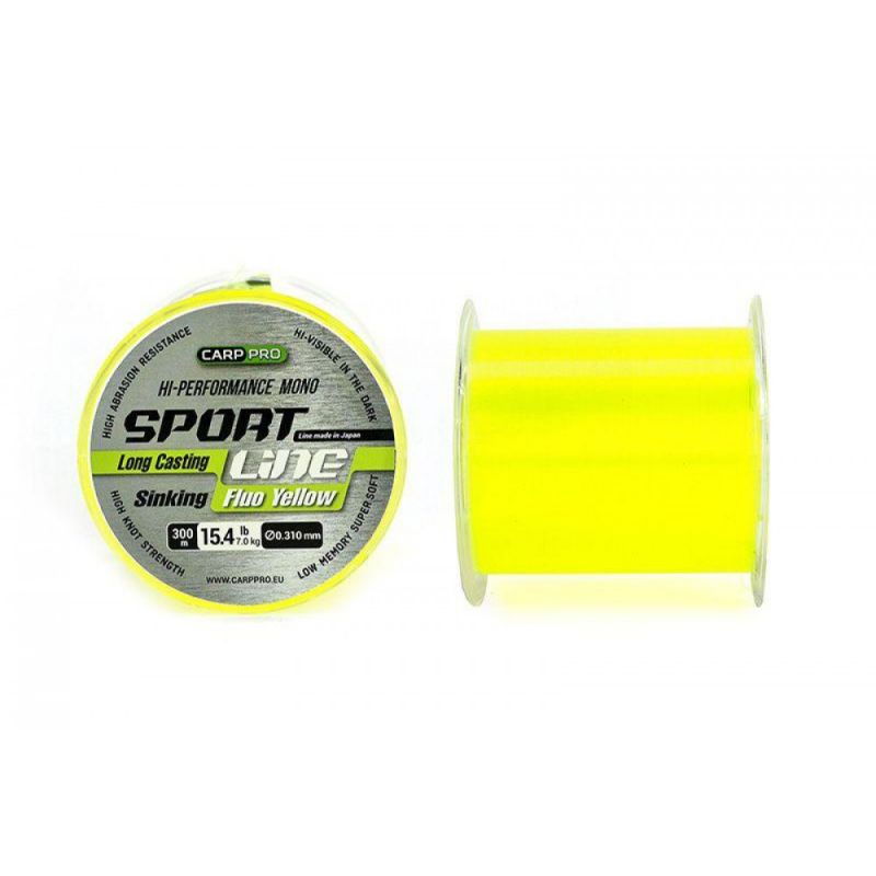 Fir monofilament Carp Pro Sport Line Fluo Yellow 0,265 mm / 300 m / 5,1 kg [1]