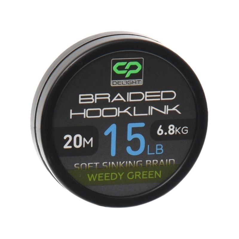 Carp Pro - Fir Textil Delight Braided Hooklink Soft Sinking Weedy Green 20m / 15lb / 6,8kg [1]